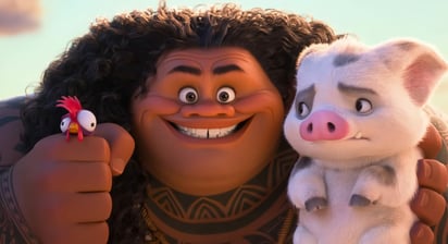 Hei Hei, Maui y Pua siguen acompañando a Moana en sus aventuras.
