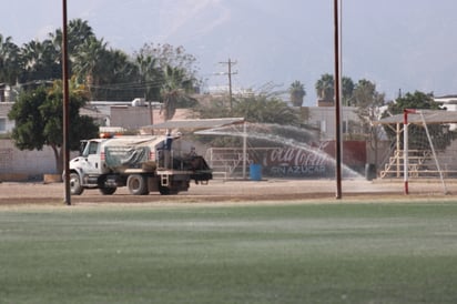 Este diario recorrió la Unidad Deportiva de Torreón y constató
que actualmente sobreviven a base de pipas, al observar a una regando
los campos. 