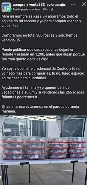 Publicación de Facebook. 