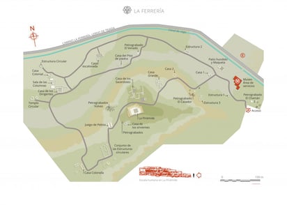 Zona Arqueológica La Ferrería | Mapa del INAH