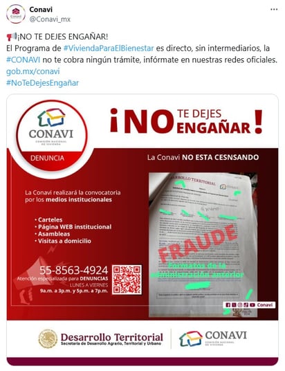 Captura de pantalla / X @Conavi_mx