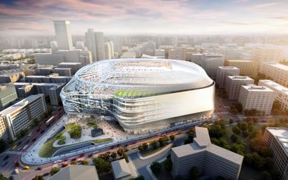 Render del Nuevo Estadio Santiago Bernabéu en Madrid. Foto: Real Madrid