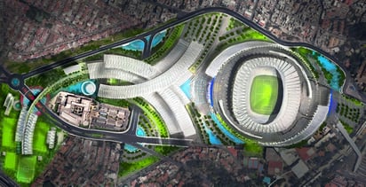 Render de la remodelación del Estadio Azteca proyectada para el Mundial de 2026. Imagen: Altavista Sur Inmobiliaria