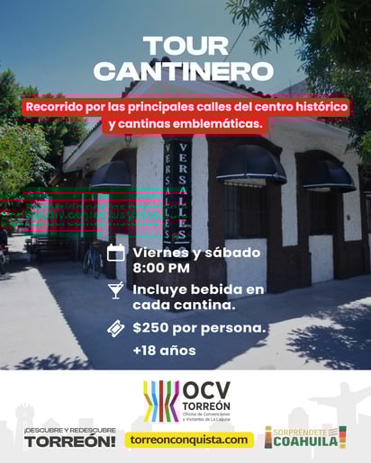 Tour Cantinero. Facebook / OCV Torreón