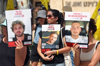Manifestación para exigir la liberación de rehenes judíos por el grupo terrorista Hamás, el 1 de julio en Jerusalén. Foto: EFE/ Abir Sultan