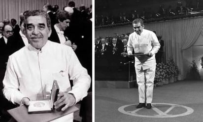 Gabriel García Márquez la noche que fue galardonado con el Premio Nobel de Literatura 
(1982). Fotos: especiales