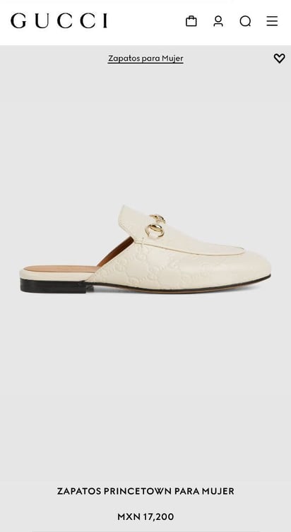 Zapatos Princetown para mujer. GUCCI / Captura de pantalla
