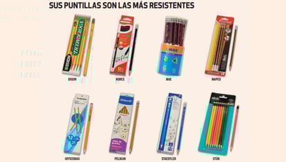 Estas marcas de lápices destacaron por su resistencia en la puntilla. [Revista del Consumidor]