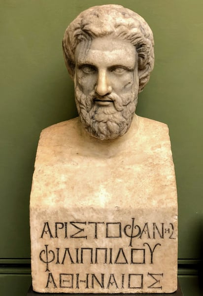 Aristófanes, famoso comediante de la Antigua Grecia. Foto: Wikimedia Commons
