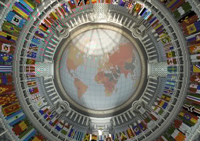 Imagen: RSF. Domo de la sala central de la biblioteca. 