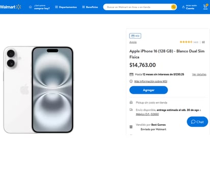 El iPhone 16 comienza a bajar de precio en tiendas departamentales. [Walmart]