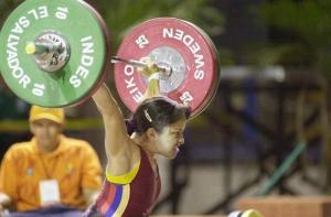 La venezolana Gretti Lugo participó en la competencia de levantamiento de pesas de 58-kilogramos.