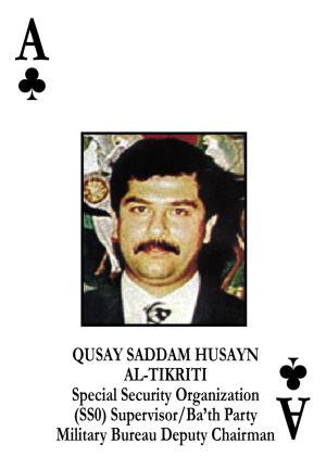 A los 37 años Qusay (izq), logró desplazar como heredero a su hermano Uday (der), presidente del Comité Olímpico de Iraq, fanático del futbol pero cuyo impulsivo carácter lo ha ubicado como el tercero de la dinastía Hussein. Labró su sendero al poder tras la Guerra del Golfo, y bajo su responsabilidad estaba la defensa de Bagdad y la norteña y simbólica Tikrit.



Qusay era considerado tanto o más perverso que su padre y estaba a cargo del desarrollo de armas de destrucción masiva y se cree tendría contactos con el millonario de origen saudí Osama Bin Laden. Estuvó involucrado en diversos escándalos, el más fuerte en 1988, cuando asesinó a Hanna Geogo, degustador de comidas de su padre y uno de sus funcionarios de confianza, supuestamente porque Geogo hizo una fiesta y el ruido le molestó al no estar invitado al evento.