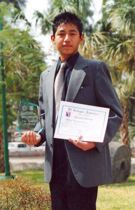El pequeño Elliot Vázquez Acosta obtuvo el primer lugar en un certamen de oratoria celebrado a nivel regional.