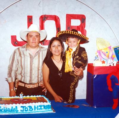 Job Hiram Amaya Puentes cumplió tres años de vida y sus papás Hiram Sagihai Amaya Vázquez y Perla Nora Puentes de Amaya le organizaron una fiesta infantil.