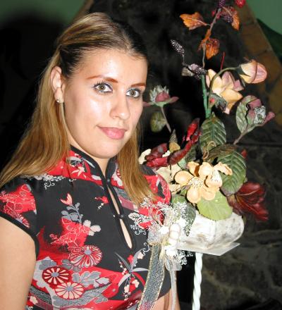 Mayela Castillo Tello en la despedida de soltera que le ofrecieron Blanca García y Lupita Mota el pasado 19 de septiembre.