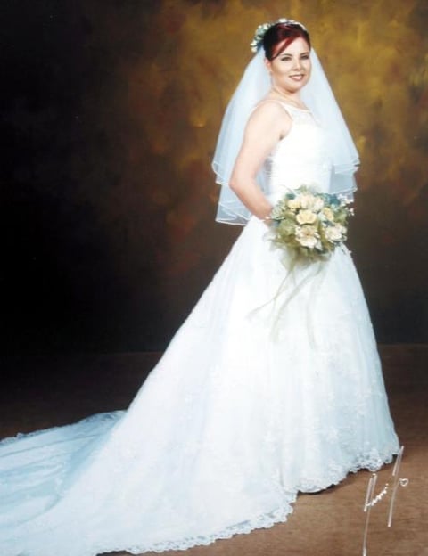Srita. Martha Elena Díaz Zamora el día de su enlace nupcial con el Sr. Aldo Edmundo Meraz Yáñez.