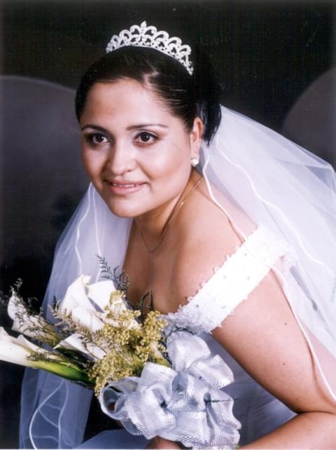 Lic.Enf. Silvia Patricia Carlos Zúñiga el día de su enlace nupcial con el Ing. Luis Fernando Pérez de la Fuente.