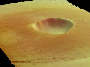 La Agencia Espacial Europea (ESA) mostró en el centro de coordinación del sur de Alemania las primeras imágenes de Marte captadas por el satélite europeo 'Mars Express', una profusión de formas y color en tres dimensiones que muestran la existencia de una gran cantidad de agua en el Planeta Rojo.