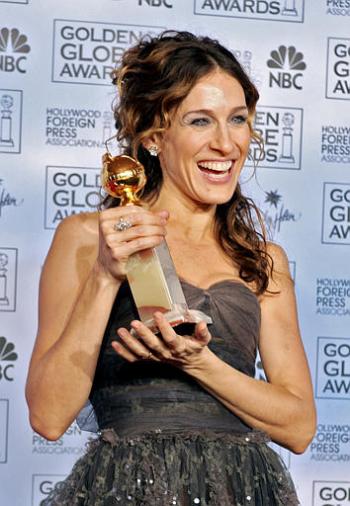 Sarah Jessica obtuvo el Globo de Oro a la Mejor Actriz en Serie de Comedia por Sex & The City que este año finaliza.