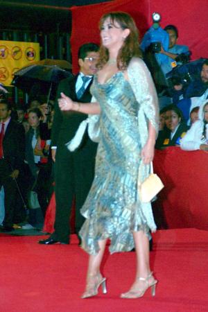 Aracely Arámbula  fue una de las figuras que más llamó la atención debido a su pronunciado escote.