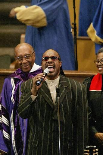 El cantante Stevie Wonder, fue un gran amigo y admirador de Charles y no podía faltar ante un evento de tal magnitud.