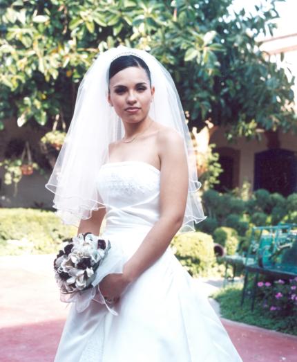 Srita. Érika García Guzmán el día de su enlace matrimonial con el Lic. Jorge Alberto Mejía Martínez..