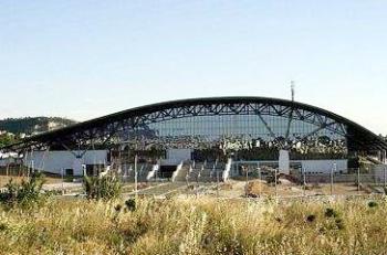 Vista general del Salón Olímpico de Galatsi, una de las sedes de los Juegos Olímpicos del 2004 a celebrarse en Atenas, Grecia.