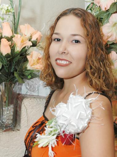 Nadia Grisel Rodríguez Calamaco, captada en su despedida de soltera.