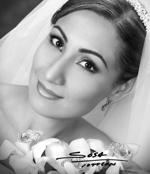 Srita. Ana Cecilia García Gutiérrez  el día de su enlace matrimonial con el Sr. Jesús Alejandro Sotomayor Salas.