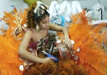 Cada una de las gigantescas comparsas, con entre cuatro mil y cinco mil músicos, bailarines e integrantes, realiza un desfile de unos 45 minutos que se desarrolla apoyada con disfraces, alegorías, gigantescas carrozas y un samba compuesto para la ocasión.