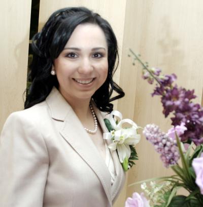 Aída Janeth Talamantes Bernal captada en su despedida de soltera.