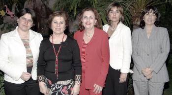 Cristina de Kawas, Neda Giacomán, Lula Azuela, Marcela de Amarante y Luíta de Murra.