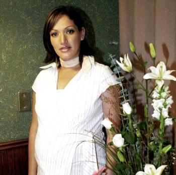 Lorena Hernández de Galindo, captada en su fiesta de canastilla.
