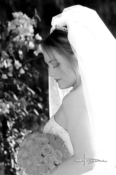 Srita. Jéssica Robles Aznar, el día de su enlace matrimonial con el Sr. Rafael González Díaz.