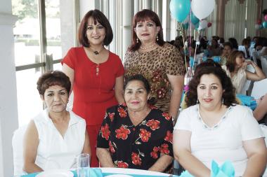 Juanita Ortiz, María Teresa de Marín, Gaby de García, Rocío Mota Barragán y Maty Cerda Cigarroa