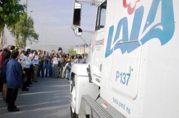 Se enviaron 200 toneladas de productos lácteos, entre leche saborizada de chocolate, fresa, vainilla, y licuados.