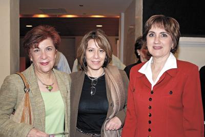 14042006 
Chacha Maisterrena de García, Gaby Maisterrena de Díaz Mata y Sylvia Garza de Maisterrena.