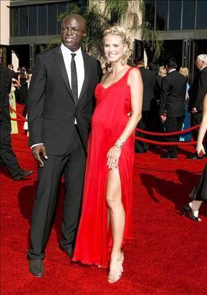 La modelo alemana Heidi Klum (dcha.) y el músico británico Seal (izqda.) a su llegada