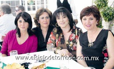 Martha Nelly Ramírez de Villarreal, Paz Lozano, Norma Boehringher y Estelita Obeso.