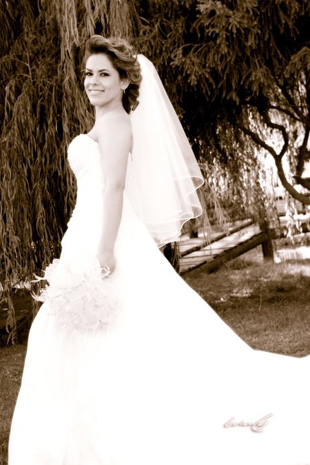 Srita. Brenda Alicia de la Rosa González, el día de su boda con el Sr. Luis Enrique Ramírez Huber.