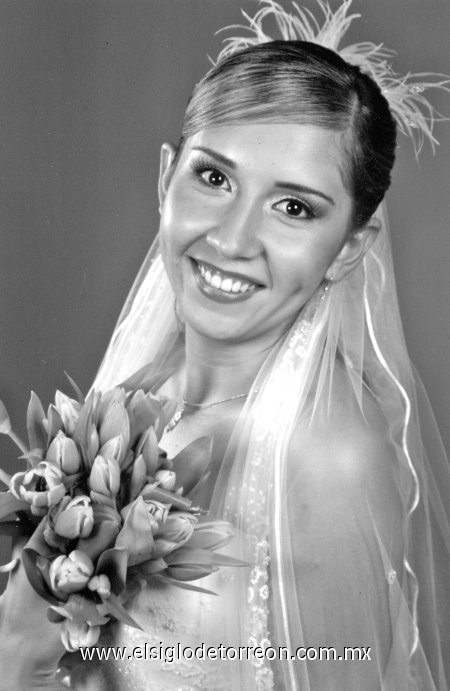 Lic. Ana Érika Fernández Campa el día de su enlace nupcial con el Ing. Jorge Alberto Cruz Álvarez.