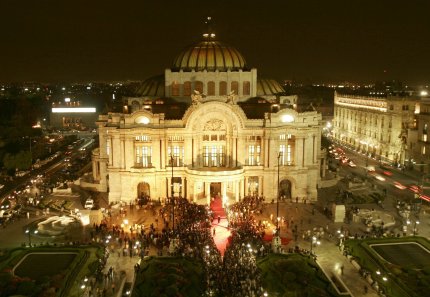 Aspecto del Palacio de Bellas Artes, donde se llevó a cabo la 50 entrega del Ariel en el Palacio de Bellas Artes.