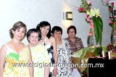 25062008
La festejada acompañada de Tere Van der Elst, Galdina, Silvia y Alicia del Río