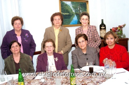 11122008
Esther de Elizundia, María Elena de Verano, Patro de Torre, Esperanza de García, Suce Huerta, Emilia de García y Ana María Valdés de Ochoa