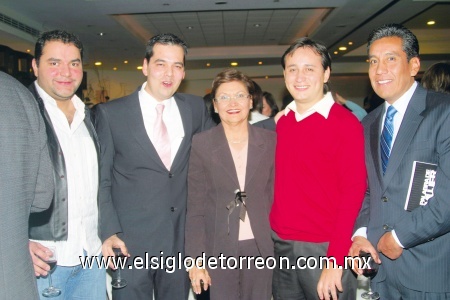 Edgar Morales, Carlos Castañón, Claudia Máynes, Gerardo Colmenedo y José Jacinto Pacheco.