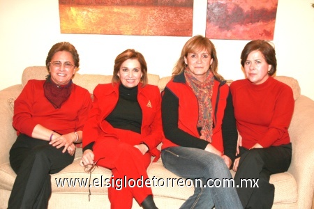 12012008
Marcela Berlanga, Irma Rodríguez, Lourdes Jordán y Gelo Echévarri.