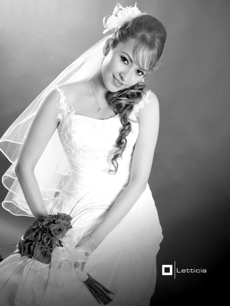 Lic. Karina Ramírez González en una fotografía de estudio con motivo de su boda con el Ing. Alejandro A. Jacobo Márquez.

 Estudio Letticia 