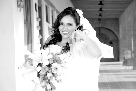 Srita. Marcela Díaz Guerrero Leduc el día de su boda con el Sr. Stephane Bugnet Badel.
