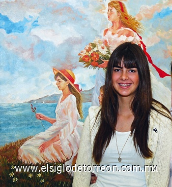 20112009 Diana Calvete modeló para la obra 'Las Tres Menonas'.